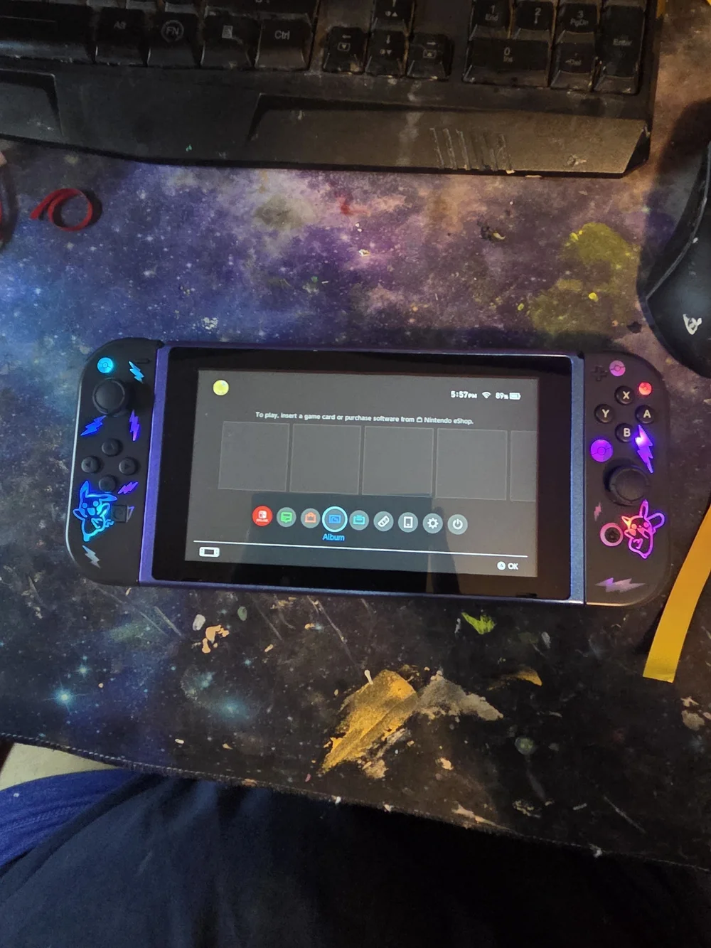 Nintendo Switch & Black Pikachu-Themed Joy-Con Covers